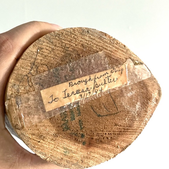 Vintage hand carved wooden owl statue figure shelf decor - Picture 5 of 5